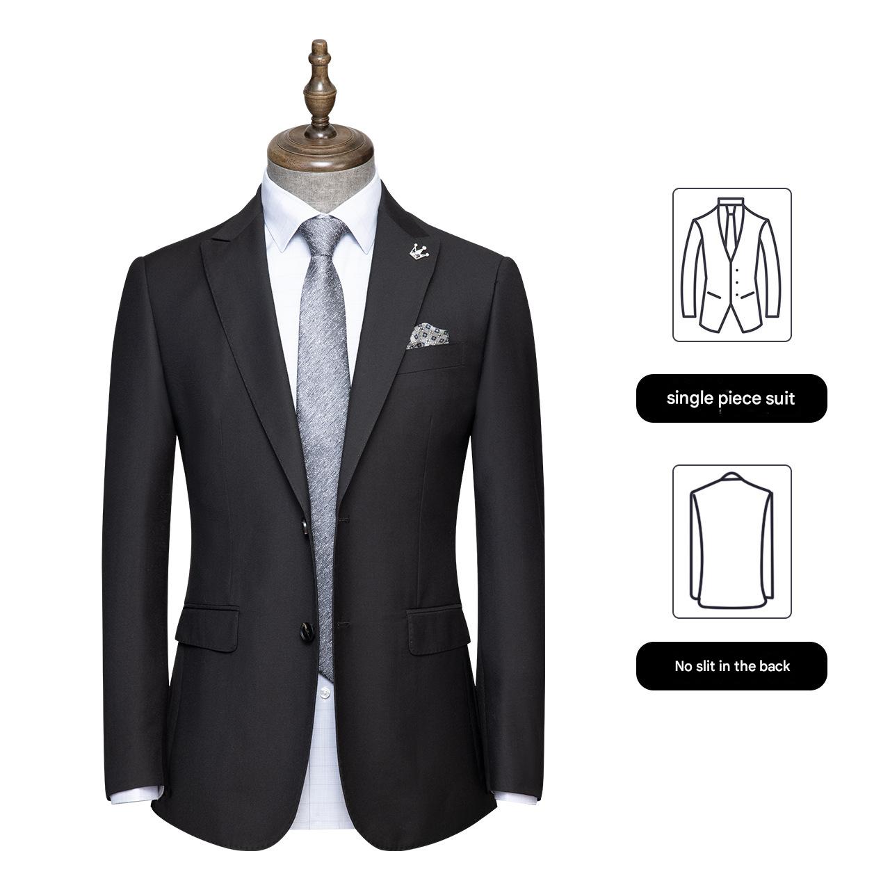 Costume noir sans fente