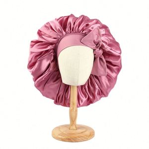 Gorro de Dormir de Satén Grande con Lazo, Protección para el Cabello, Correas Largas Ajustables, Logotipo Personalizado, para Viajes, para Mujeres Adultas, Regalos Promocionales - Product Image 4