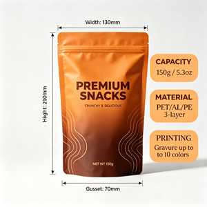 Sachet alimentaire refermable personnalisé imprimé, pochette en plastique brillante pour snacks et barres protéinées - Product Image 3
