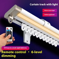 Rails de rideaux manuels en aluminium à fixation murale et au plafond avec contrôle de la lumière LED pour rideaux à plis froncés S Fold