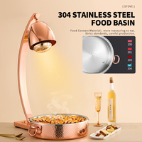 Lampe chauffante alimentaire 275W, lampe chauffante pour buffet, direction réglable, acier inoxydable 304 avec pot de service pour la restauration hôtelière