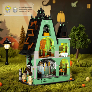 Blocs de construction Maison Hantée d'Halloween, Modèle de Jouet de Construction Scène Urbaine de Ville Fantôme Sombre en Pleine Nature Européenne, Cadeau d'Halloween - Product Image 6