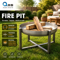 Brasero en acier robuste de style rustique, portable, résistant aux intempéries, autoportant, pour brûler du bois, pour le camping, la cour arrière, le barbecue
