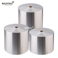 Flexographie en gros, rouleau de film adhésif en aluminium argenté de haute qualité 80 g/m², étiquette en rouleau jumbo flexo argenté