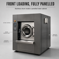 Mesin Cuci Laundry 50kg Soft Mount Washer Extractor dengan Kunci Pintu Elektronik, Drum Tanpa Sambungan Las, Desain yang Ditingkatkan, OEM Grosir