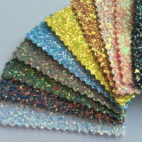 Vente en gros de feuilles de simili cuir brillantes et étincelantes populaires en cuir PU à paillettes épaisses pour sacs à chaussures portefeuille à faire soi-même