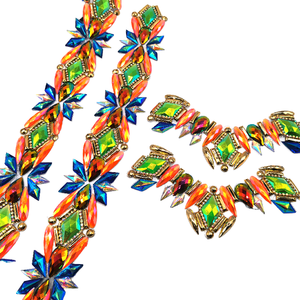 Costumi e Accessori per il Carnevale di Notting Hill, Fiori Termoadesivi, Strass in Resina Iridescente per Borse - Product Image 1