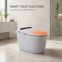 WC intelligent avec télécommande, chasse d'eau électrique automatique, cuvette bidet allongée monobloc, compatible P-Trap et S-Trap