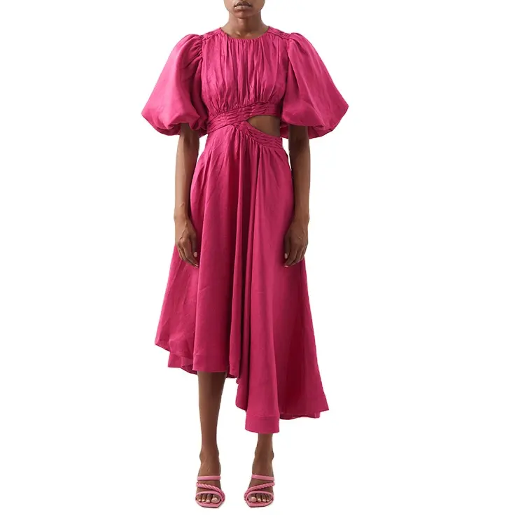 women new design Irregular Summer Styles Lantern Sleeve Long Maxi Casual Dress
