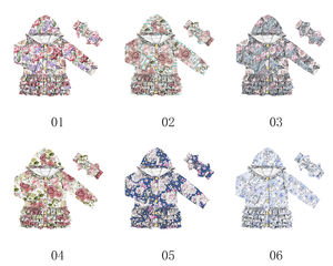 Manteaux pour bébés à volants adorables, vêtements d'extérieur pour filles avec bandeau, vestes à capuche boutonnées pour enfants, vêtements pour filles, vestes pour tout-petits, vente en gros - Product Image 6