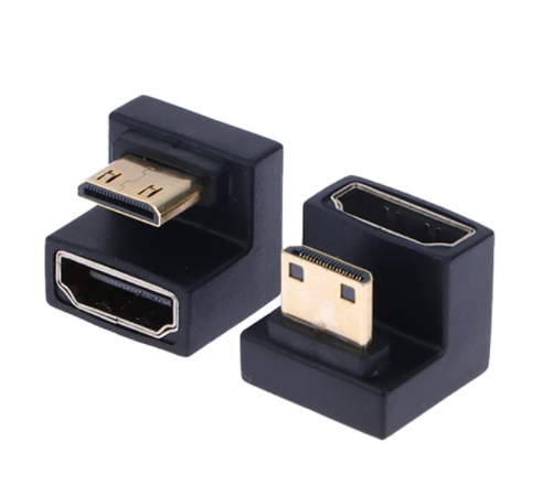 360 Degree Angled U-shaped L Converter Mini HD Male to HDMI-compatible 2.1V Female Extension 4K 8K 60Hz Adapter