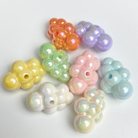 Perles en vrac en acrylique en forme de petite nuage, colorées, plaquées UV, pour la fabrication de chaînes de téléphone portable DIY, accessoires de bijoux