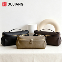 Sac à déjeuner portable en cuir véritable carré de petite taille pour femme DUJIANG, sac fourre-tout/sac bandoulière décontracté