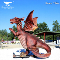Modèle de dragon occidental animatronique d'extérieur, figurine de monstre réaliste pour parc à thème, équipement de divertissement dragon volant