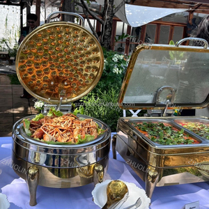 Ornate Catering Marmite Hammered Gold Hot Serving Chaffer Arabic-Chafing-<strong>Dish</strong> for Wedding Zaffa Buffet Hotel Ramadan <strong>Iftar</strong> <strong>Iftar</strong> - Product Image 5