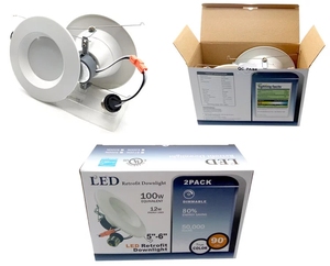 ชุดไฟดาวน์ไลท์ LED แบบฝังฝ้าเพดาน AC120V ขนาด 4 นิ้ว 6 นิ้ว ปรับความสว่างได้ แสงเดย์ไลท์ 9W 12W ขั้ว E26 มาตรฐานอเมริกัน ETL สำหรับเปลี่ยนหลอดเดิม - Product Image 6