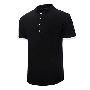 custom mantaray cotton y neck t shirt men henry neck stretch tshirts custom logo t shirt for men mandarin collar man polo