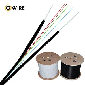 Owire 300m 1km 2c סיבים אופטי 1 2 4 Core FTTH אווירי תמיכה עצמית סיבי Drop כבל