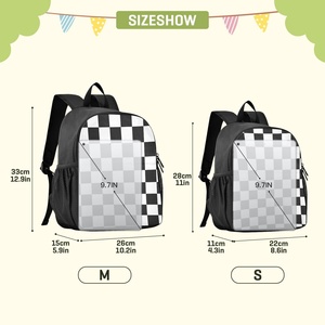 Organizing Custom Checker Flag Print <b>Backpack</b> Trendy Simple Little Book Bag for Primary <b>School</b> Bags - Product Image 2