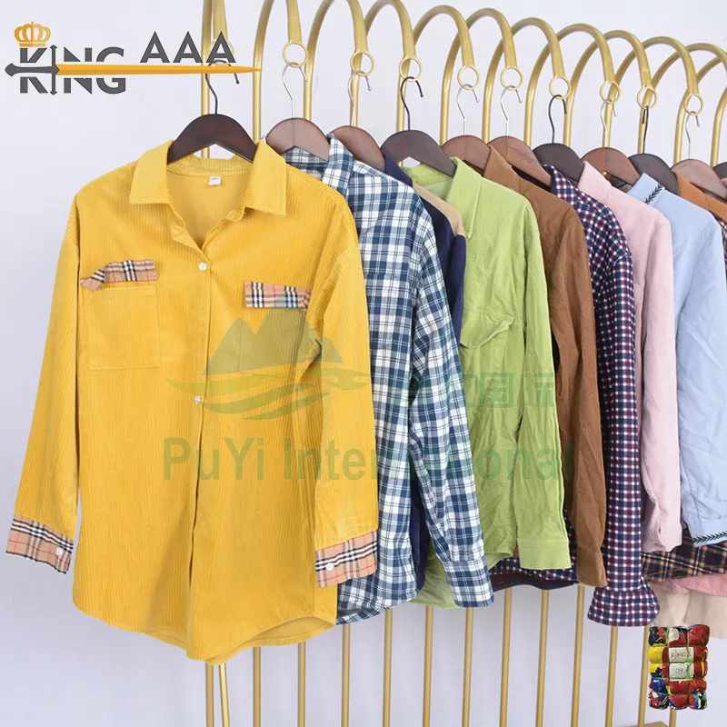 winter men's shirts long sleeve cotton uk Mixed size branded second hand clothing korea bales used clothes