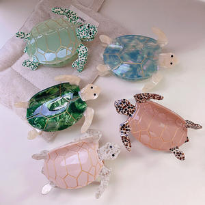 Clipes de Cabelo em Forma de Tartaruga do Oceano, Design Criativo, Clipes de Alta Qualidade em Acetato de Cor Fresca - Product Image 2