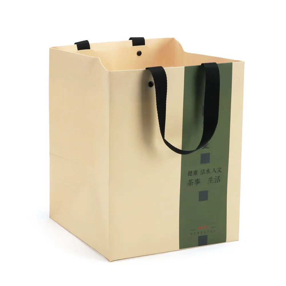 Large paper bag custom manufacturers recycle big luxury textile clothing shoes gift crossbody carry paper packaging bag