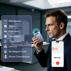 Enregistreur vocal IA MINI ChatGPT-5 152 langues, Dictaphone intelligent à aimant avec transcription et isolation active du bruit pour l'aviation et les cabines de pilotage - Product Image 2