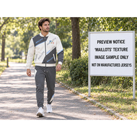 Survêtement de football pour homme avec fermeture éclair intégrale, veste et pantalon assorti avec empiècements en mesh pour l'échauffement d'équipe et les entraînements de football