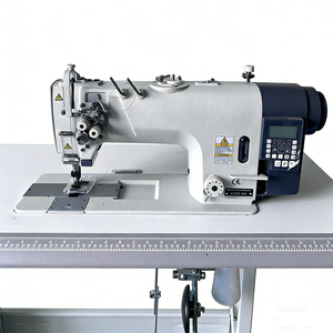 Machine à coudre industrielle informatisée à double aiguille haute vitesse avec moteur et engrenage pour jeans, chemises, pantalons industriels - Product Image 3