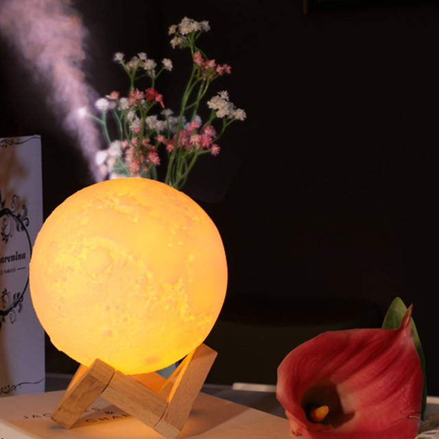 IMYCOO 3D Moon Lamp Rechargeable Mini Humidifier Decorative Cool Mist Humidifier for Gift