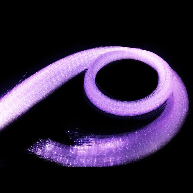 3 Cores 0.75mm PMMA Side Sparking Fiber Optic Lights Clear PVC Jacket Aluminum Construction LED Car Decoration IP67 Rated