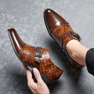 Nouvelles Chaussures Habillées Décontractées pour Hommes, Modèle Rétro à Boucle, Talon Cubain, Grande Taille, Collection Automne 2026 - Product Image 3