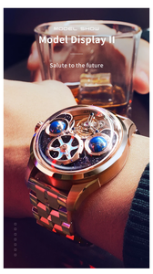 Ideal Knight 6808 High Quality Stainless Steel Hollow Men's Watch Custom Logo Waterproof Automatic Tourbillon Wristwatch for Man - Product Image 2