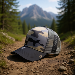 Gorra de camionero de camuflaje Bsmac, gorra de 6 paneles de tela de malla, transpirable, protección solar para exteriores, para adultos, 58-63 cm - Product Image 2