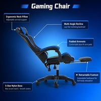 Chaise de jeu ergonomique pour bureau à domicile, dossier haut avec soutien lombaire et repose-pieds inclinable OEM