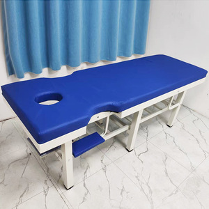 Table de massage avec cadre en acier et rembourrage en éponge, pour hôpital, clinique, institut de beauté, spa, couleur bleue - Product Image 3