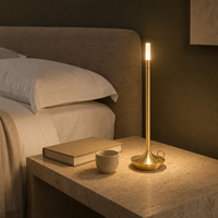 Lampe de table LED sans fil rechargeable, écologique, simple, à intensité variable tactile sur 3 niveaux, en aluminium, pour restaurant, bar, café, hôtel, chevet, ambiance