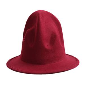 Cappelli in Fedora di lana autunno inverno per uomo e donna a tesa larga a forma vulcanica alta <span class=keywords><strong>Trilby</strong></span> Mountie vulcano cappello per feste - Product Image 1