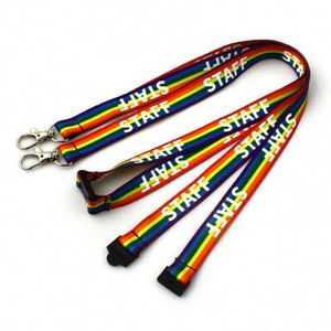 Cordón de Poliéster Arcoíris con Gancho Metálico, Impresión por Sublimación a Color, Impresión por Transferencia Térmica, Impresión por Serigrafía, Entrega en 3-5 Días - Product Image 3