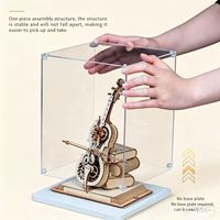 Boîte de présentation en acrylique épaisse anti-poussière avec design empilable, organisateur en acrylique transparent pour Lego et kits de modélisme