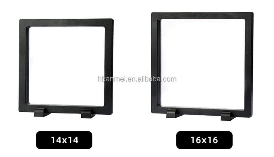 Lot 6 Vitrines Flottantes 3D Pour Bijoux – Boîtes D'Affichage Noires Élégantes 7cm 11cm 23cm