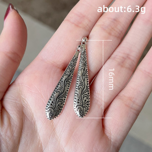 Orecchini Pendenti a Goccia Boho con Rilievo per Donne, Accessori Classici in Rame Stile Etnico Vintage per Fidanzamento - Product Image 5