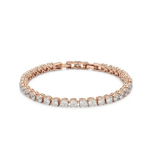 Classic Round Brilliant Lab Grown Diamond Ring Solid 14K 18K Gold Luxury Style Solitaire Tennis <b>Bracelet</b> - Product Image 3