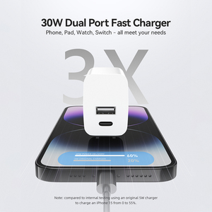 <span class=keywords><strong>Cargador</strong></span> de Pared de Doble Puerto con Certificación CE ETL Merryking, <span class=keywords><strong>Cargador</strong></span> Rápido de 30 W, <span class=keywords><strong>Cargador</strong></span> USB Tipo C para <span class=keywords><strong>iPhone</strong></span> - Product Image 6