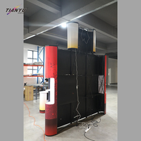 Stand de bannière portable robuste pour produits alimentaires, stand de boulangerie, toile de fond, présentoir pop-up 10x10 avec étagères