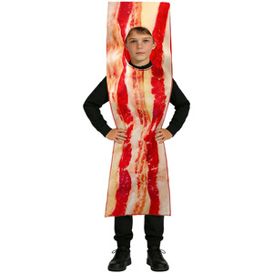 Costume de lanière de bacon pour enfants - Tunique amusante à imprimé alimentaire réaliste pour Halloween, Thanksgiving, la Semaine du <span class=keywords><strong>livre</strong></span> ou les fêtes costumées - Product Image 4