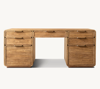 Meubles de bureau à domicile de luxe personnalisés Bureau de bureau moderne en bois de chêne massif
