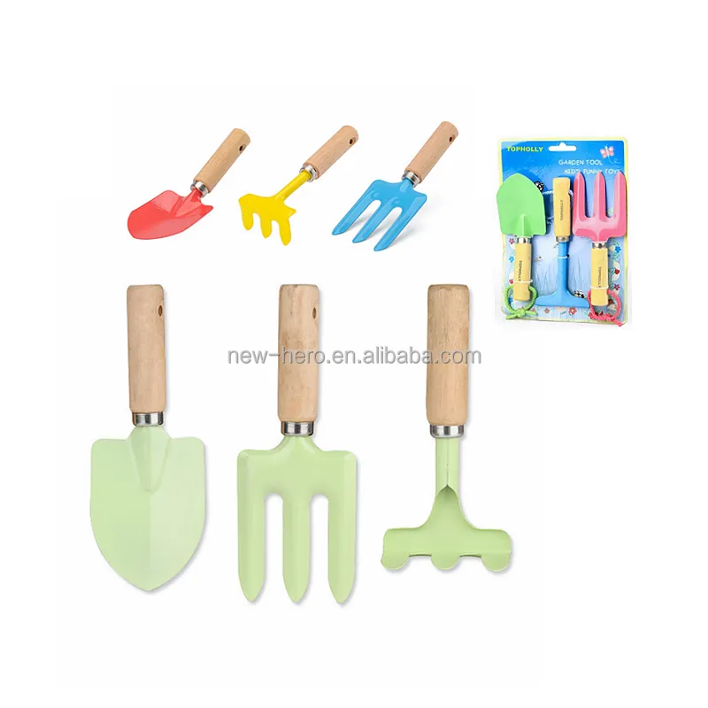 Outdoor Fun Kids Gardening Tool Geschenkset Buntes Kind Safe Rake Shovel Kelle Sicherheit Gardening Tool Kit für Kinder Boy Girl