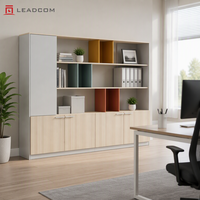 Meuble de rangement de bureau personnalisé série LEADCOM G-FN182, armoire de classement modulaire en bois, meuble de rangement décoratif pour bureau