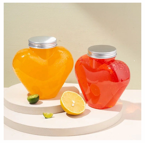 Venta al por mayor, 300ml, 400ml, 500ml, botella <span class=keywords><strong>en</strong></span> forma de corazón de <span class=keywords><strong>amor</strong></span>, botella de jugo de PET, botella de bebidas de agua vacía con tapas para negocios - Product Image 6